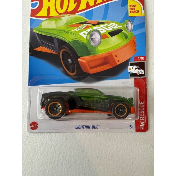 Hot Wheels Lightnin Bug HW Rescue 2024 Green Orange 1:64 Diecast Car - Picture 3 of 7